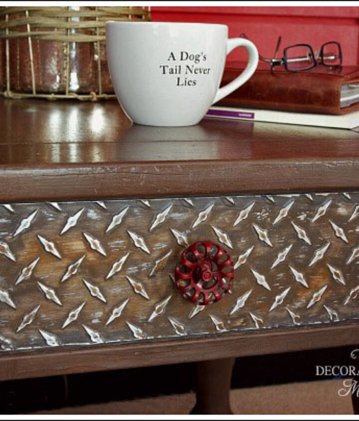 industrial looking furniture. diy industrial style furniture painted i found some diamond plate sheets at the looking